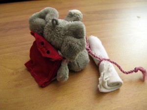 Mr. Ganesh mit seinem Rucksack und seiner Decke